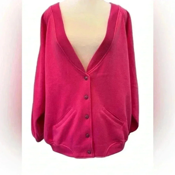 Lord & Taylor Young Americans | Fleece  Boyfriend Cardigan (M) - Picture 1 of 7